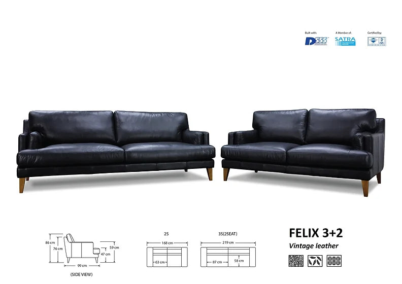 Felix 3+2 Vintage Leather